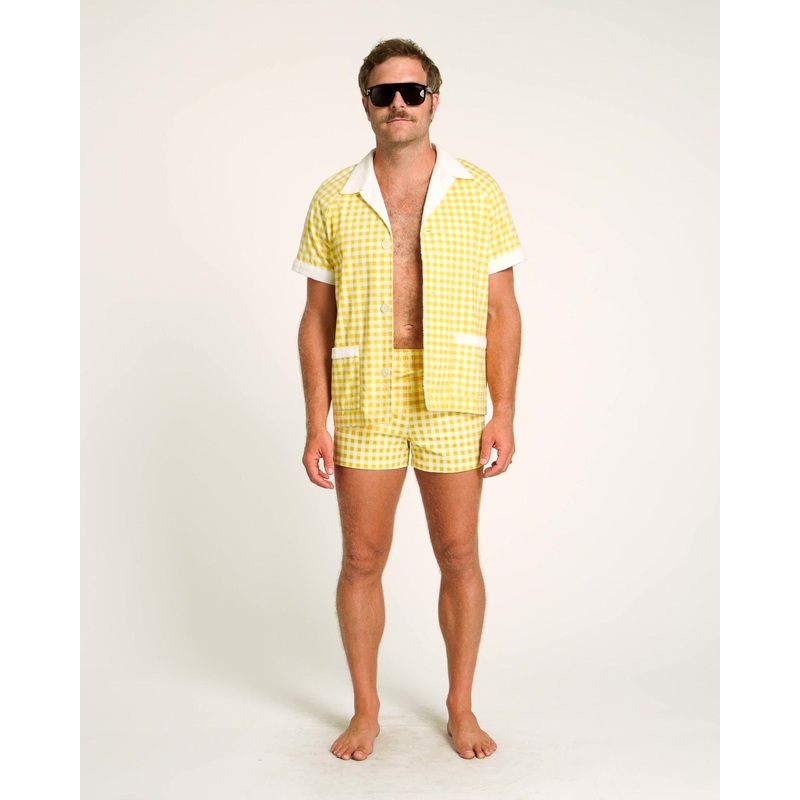 Gingham Cabana Shirt (Yellow)|S|M|L|XL|XXL