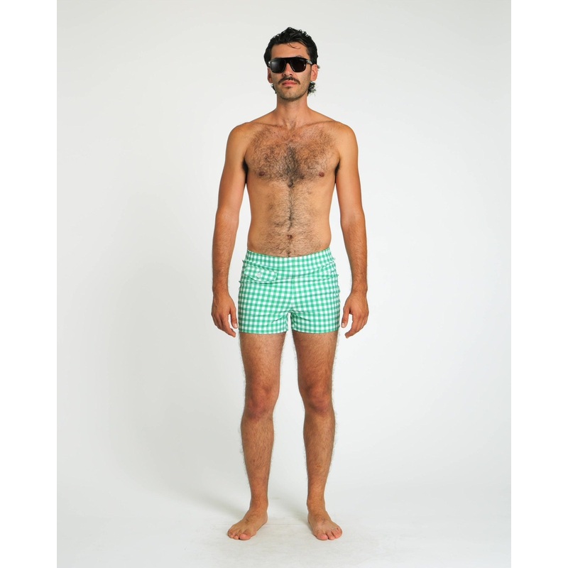 Gingham Cabana Trunk (Green)|28|30|32|34|36|38