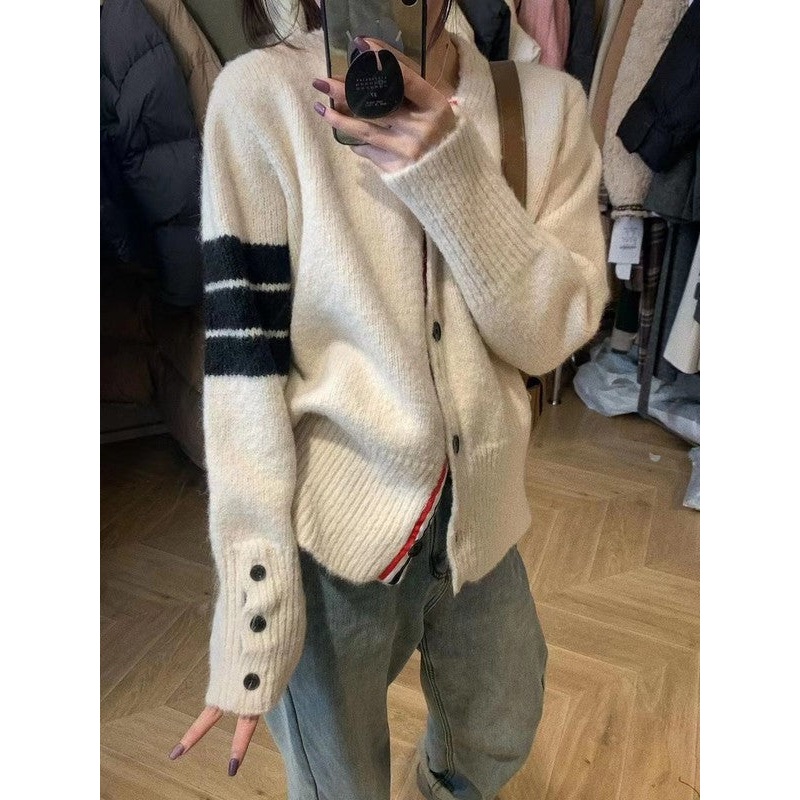 Knit button front cardigan|Cream|S|M|L|XL