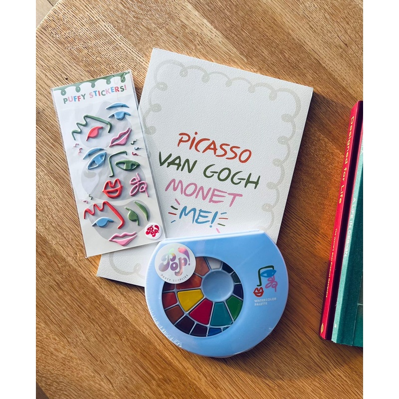 Little Artist Bundle Pack – Paper, Palette, Watercolors, Paintbrush and Stickers!