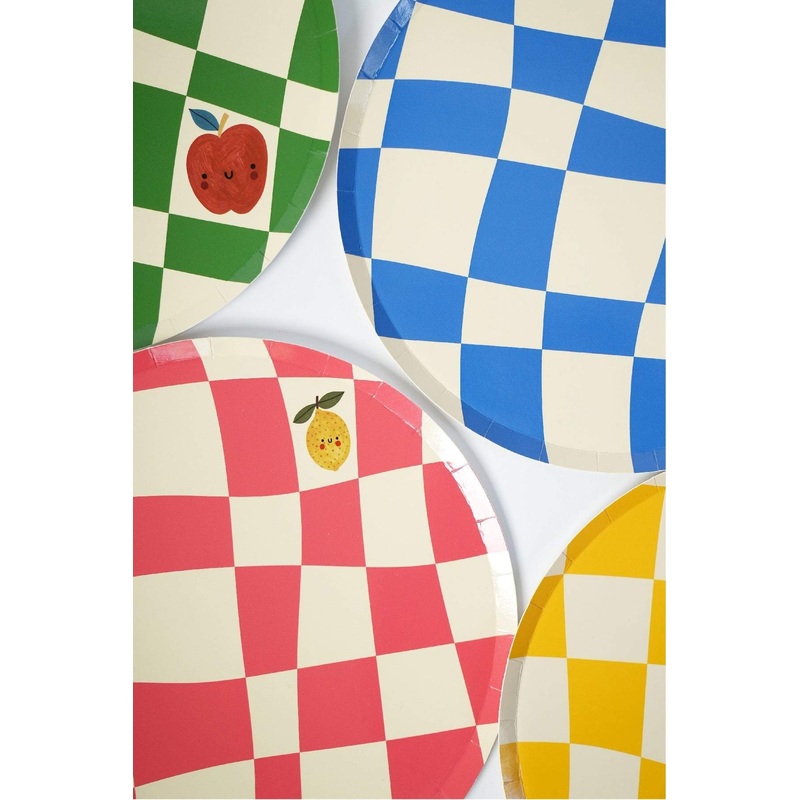 Little Chef Checkered Paper Plates (x 12)