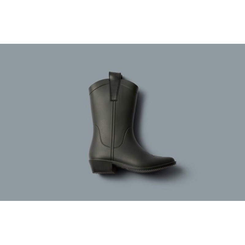 Midnight Black ADULT All Weather Rubber Cowboy Boots