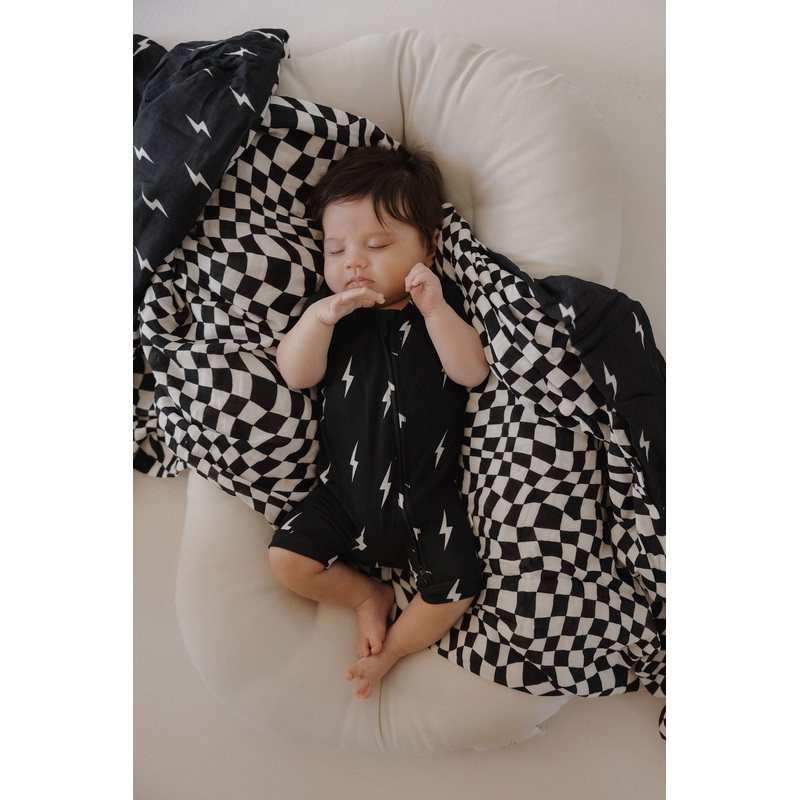 Shortie Bamboo Zip | Midnight Lightning Bolt
