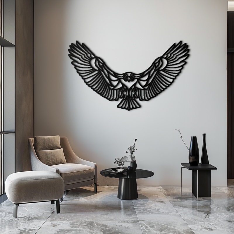 Soaring Eagle Metal Wall Art – Majestic Steel Wall Decor – KAF106