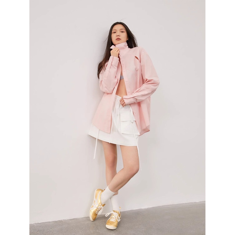 Striped Long-Sleeved Shirt Jacket