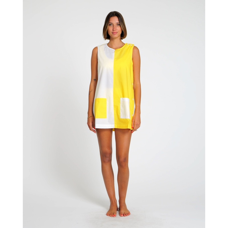 Two-Tone Smock (Yellow/White)|S|M|L|XL