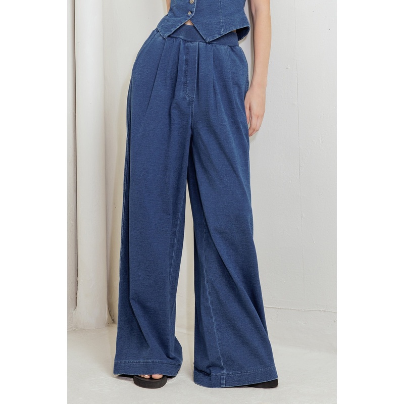 URBAN INDIGO FRENCH TERRY DENIM PANTS