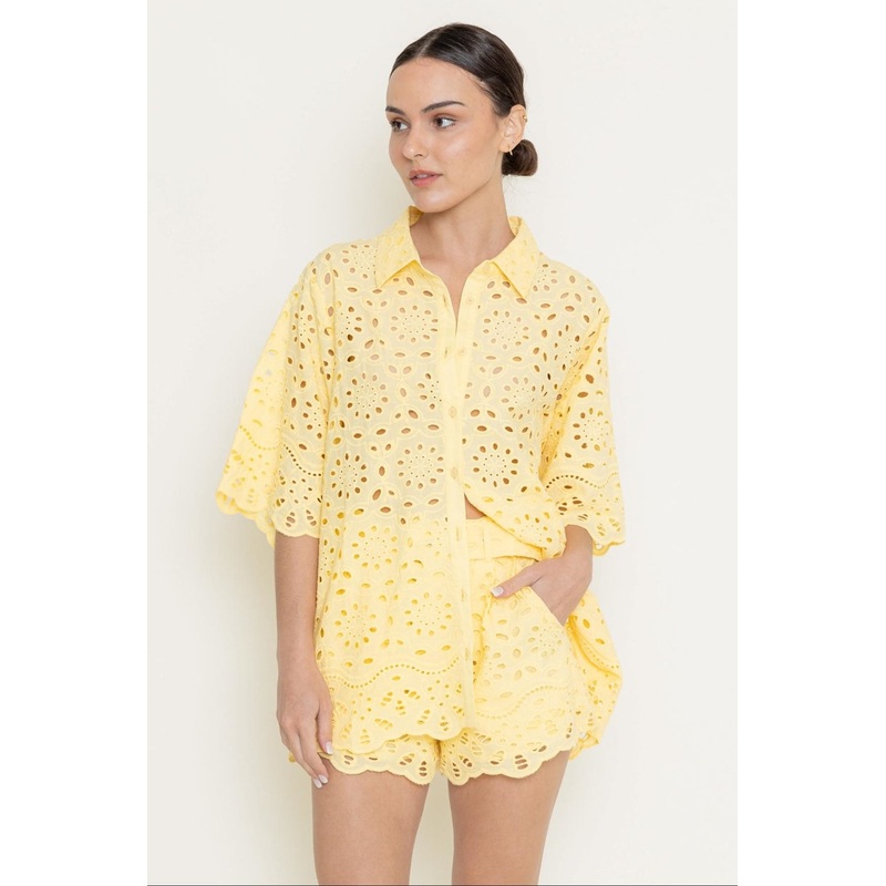Eyelet Shorts Set|Yellow|S|M|L