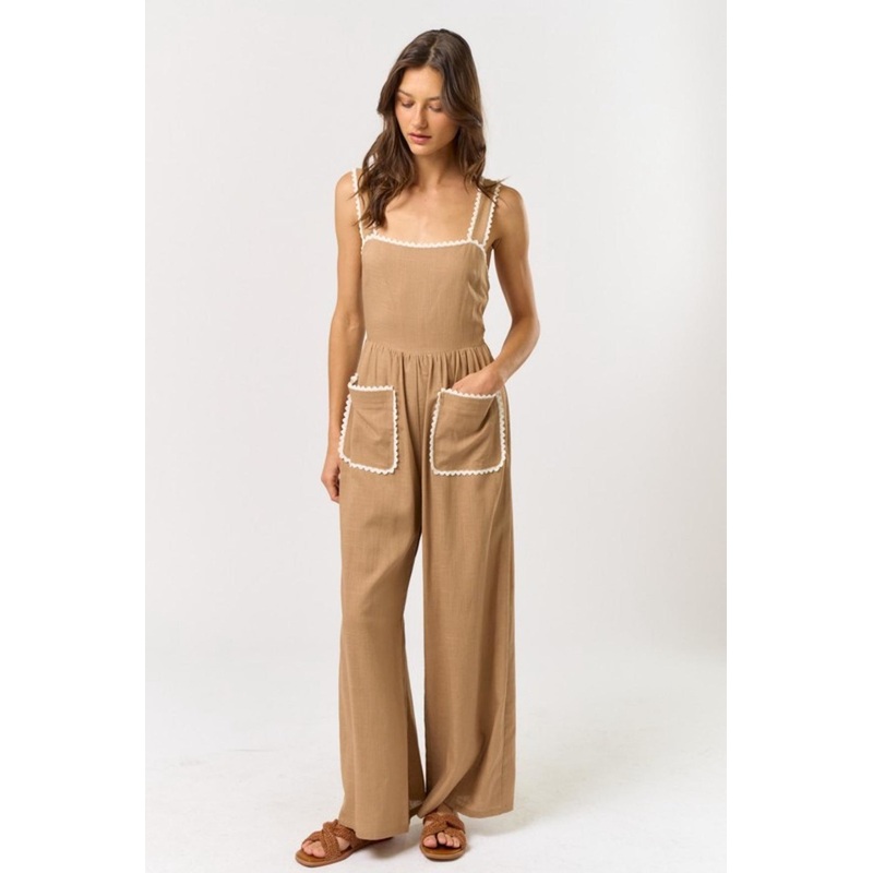 Lace Trim Jumpsuit|Multicolor|S|M|L