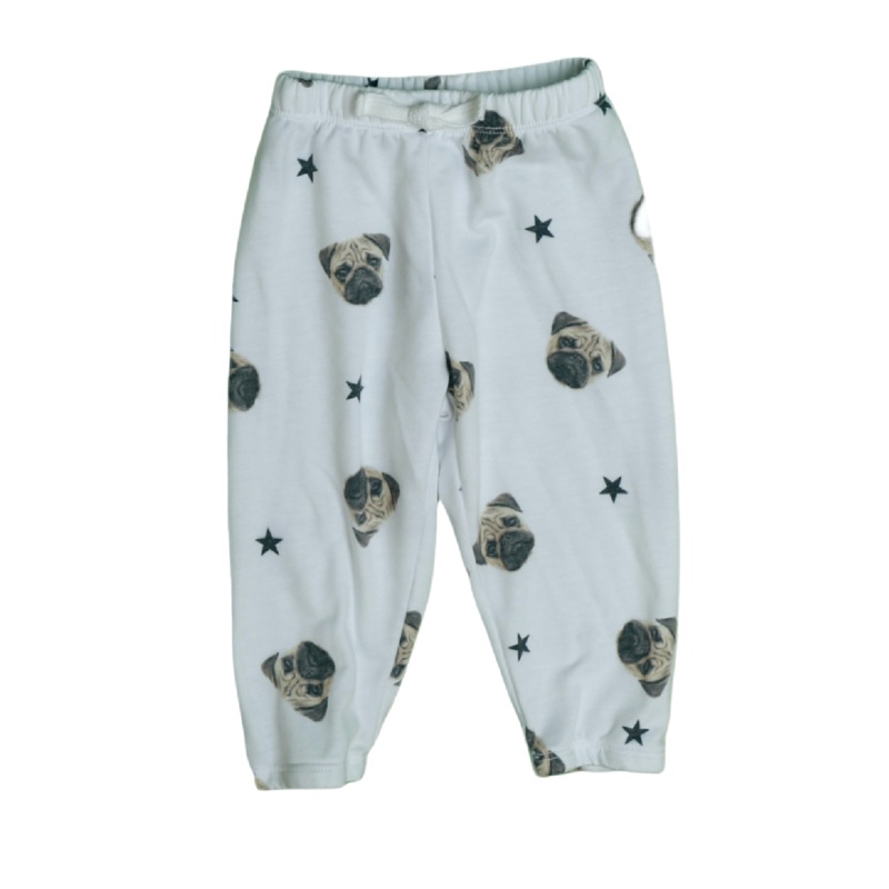 Pug Print Athletic Sweat Pant|Sage|2T|6-12M|12-18M|18-24M|3T|4T