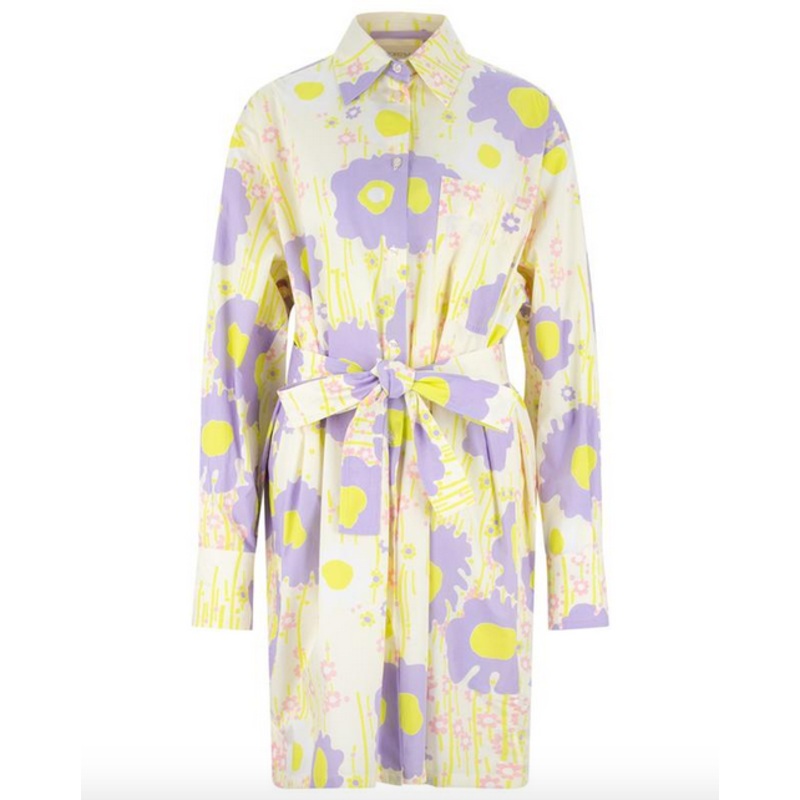 Sportmax Baldi Floral Cotton Poplin Shirt Dress
