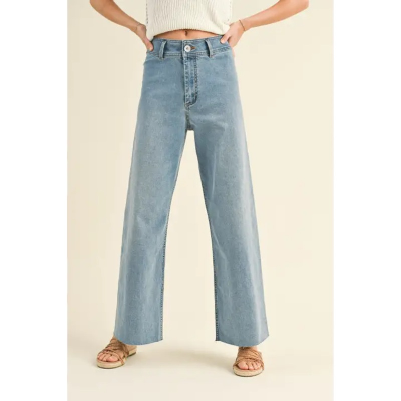 Straight Wide Leg Denim Pants|Denim|S|M|L|XL
