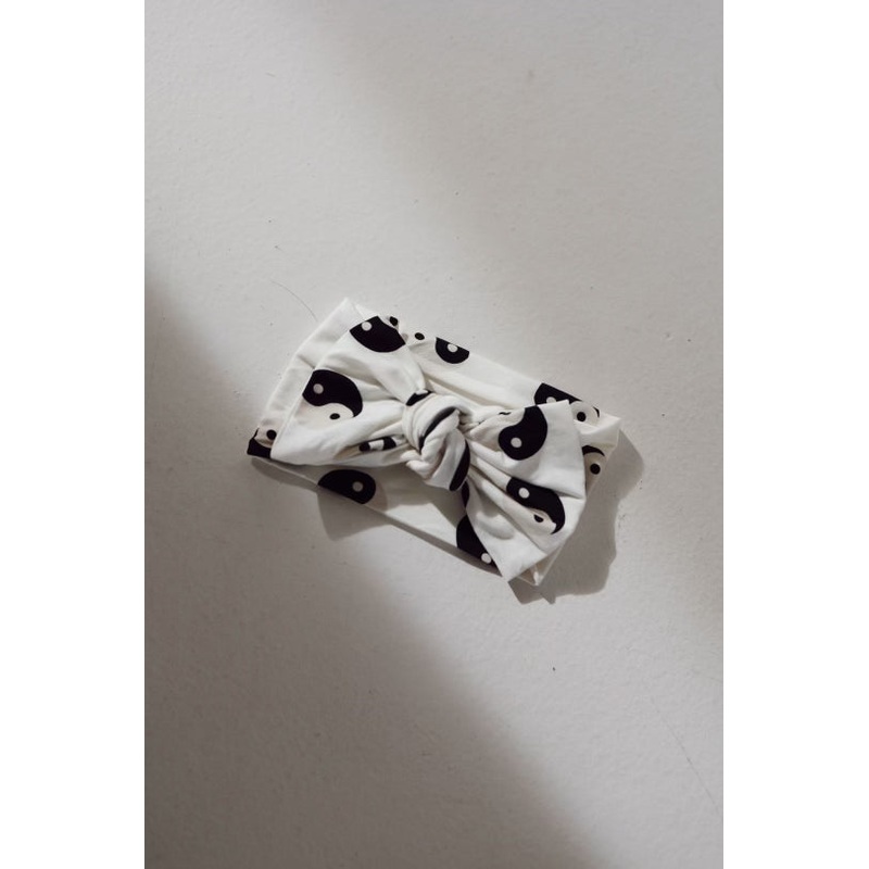 Bamboo Head Wrap | Black & White Yin Yang
