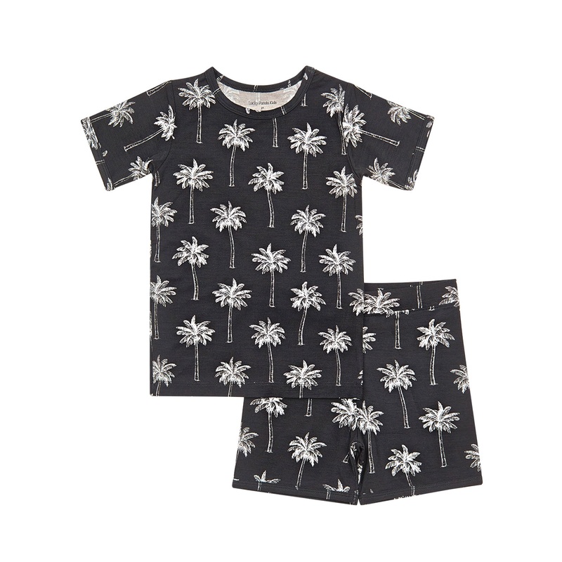Bamboo Shorts Set | Palm Style Black
