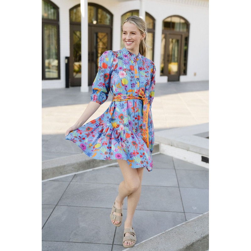 Hazel Dress – Blue Botanical|XS|S|M|L|XL