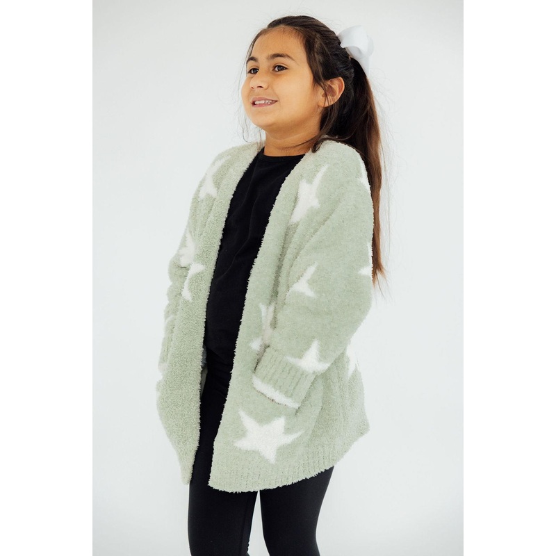 Sage/Coconut Star Cozy Cardigan