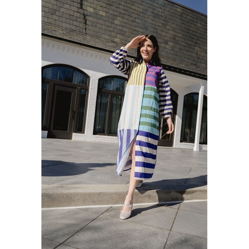 Sienna  Linen Stripe Midi Dress