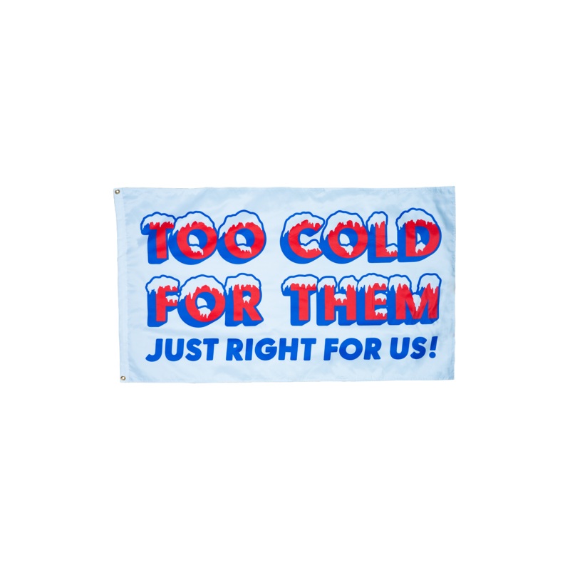 Too Cold For Them Just Right For Us Outdoor Flag