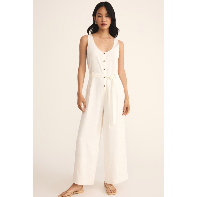 Adler Linen Jumpsuit|White|XS|S|M|L