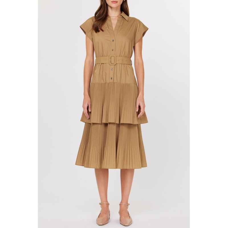 Belted Front Button Dress|Latte|XS|S|M|L