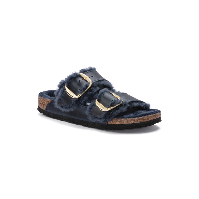 BIRKENSTOCK Arizona Big Buckle Shearling Oiled Leather IN MIDNIGHT