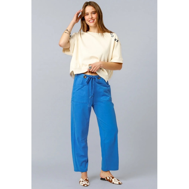 Drawstring Wide Leg Casual Pants