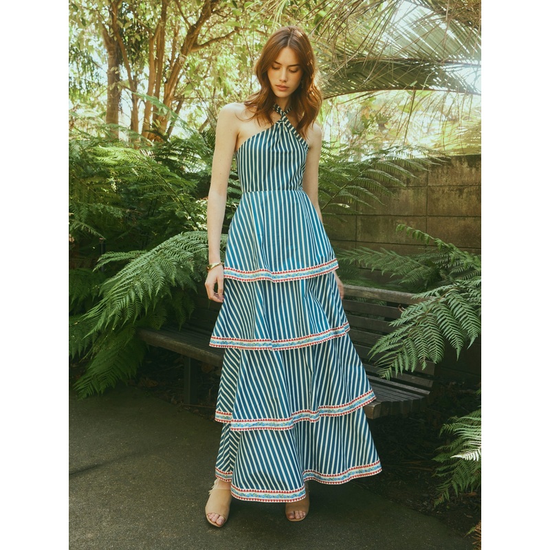 Emma Dress|XX-Small|X-Small|Small|Medium|Large|X-Large|XX-Large|Navy Stripe