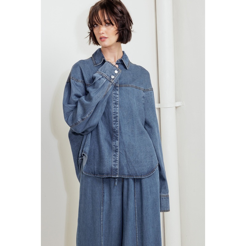 OFFLINE EDGE INDIGO DENIM TOP|INDIGO DENIM|S|M|L