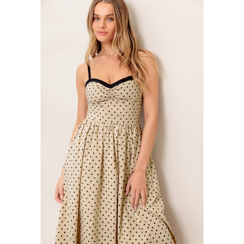 POLKA PASSION WOVEN MAXI DRESS