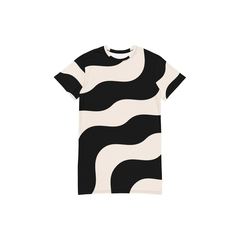 B/W Wavy Dress/Cover-up|2XS|XS|S|M|L|XL|2XL|3XL|4XL|5XL|6XL