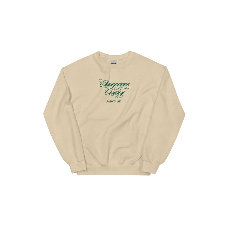 Embroidered Champagne Cowboy Unisex Sweatshirt