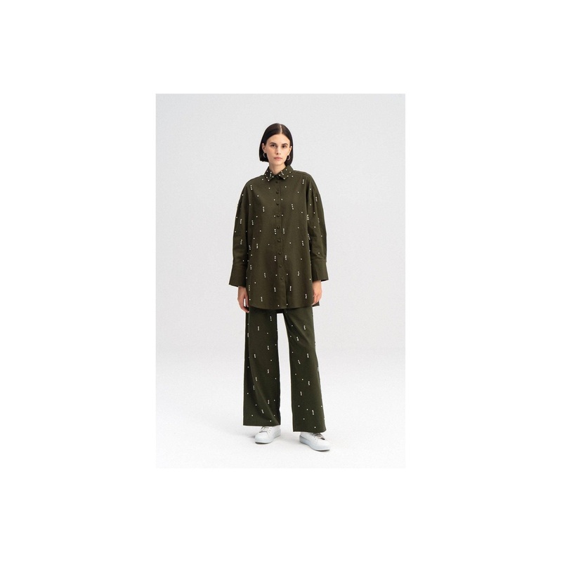 FINAL SALE SHIRT TROUSERS SET WITH SHINY STONE