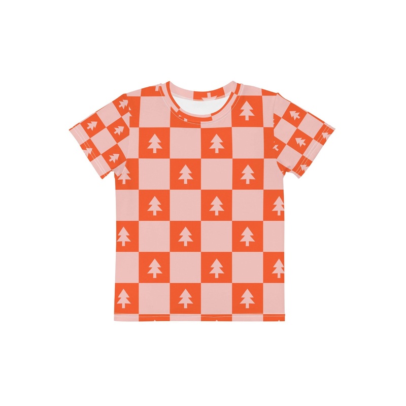 Holiday Check Kids crew neck t-shirt