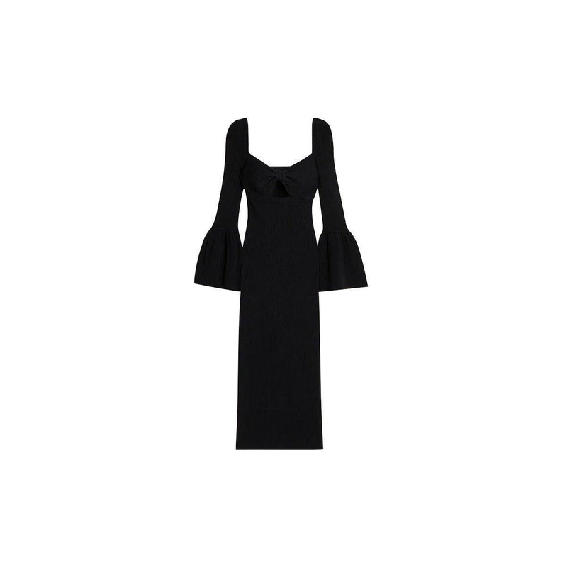 Knit Rib Hallow Dress|black|S|M|L