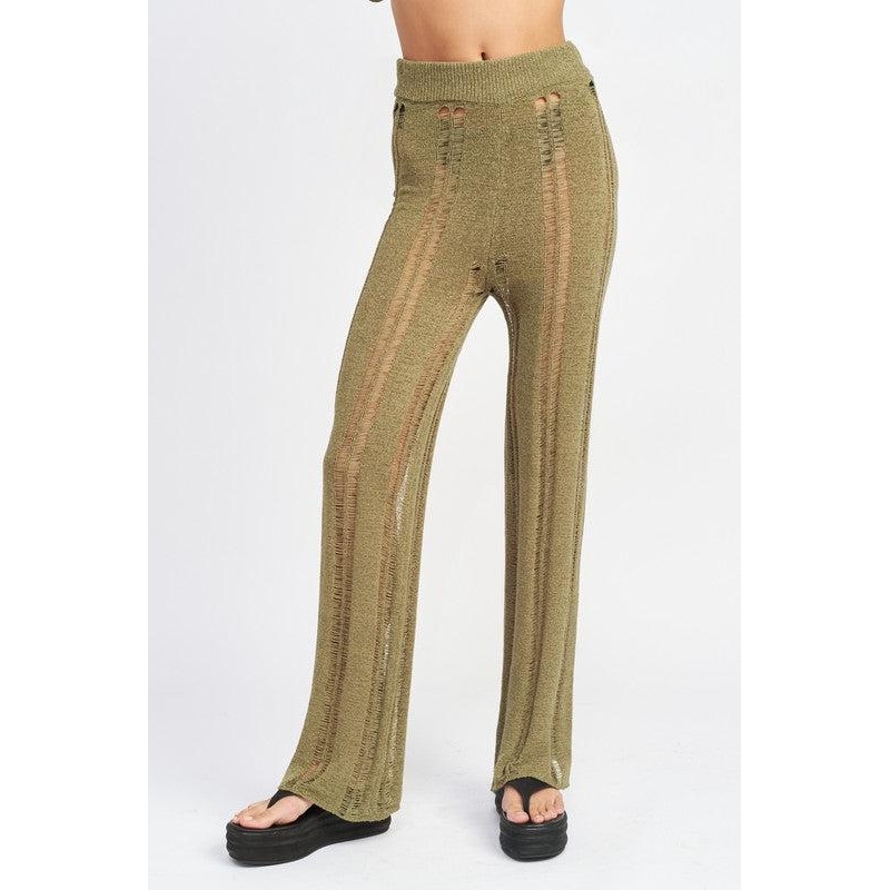 LADDERED HIGH WAIST FLARE PANT