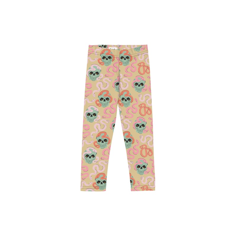 Mint Skull-Snake Leggings Kids