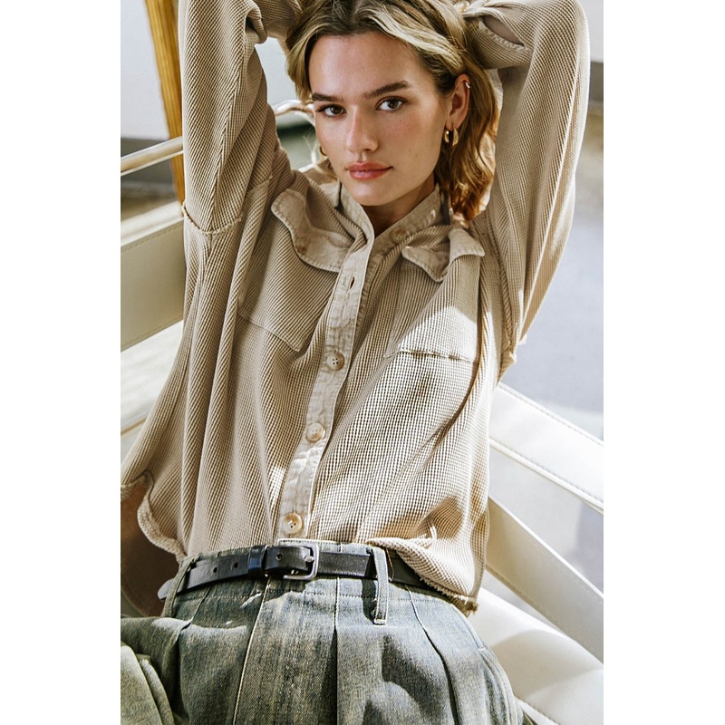 A CHILL MOMENT KNIT TOP|NATURAL|OLIVE|S|M|L