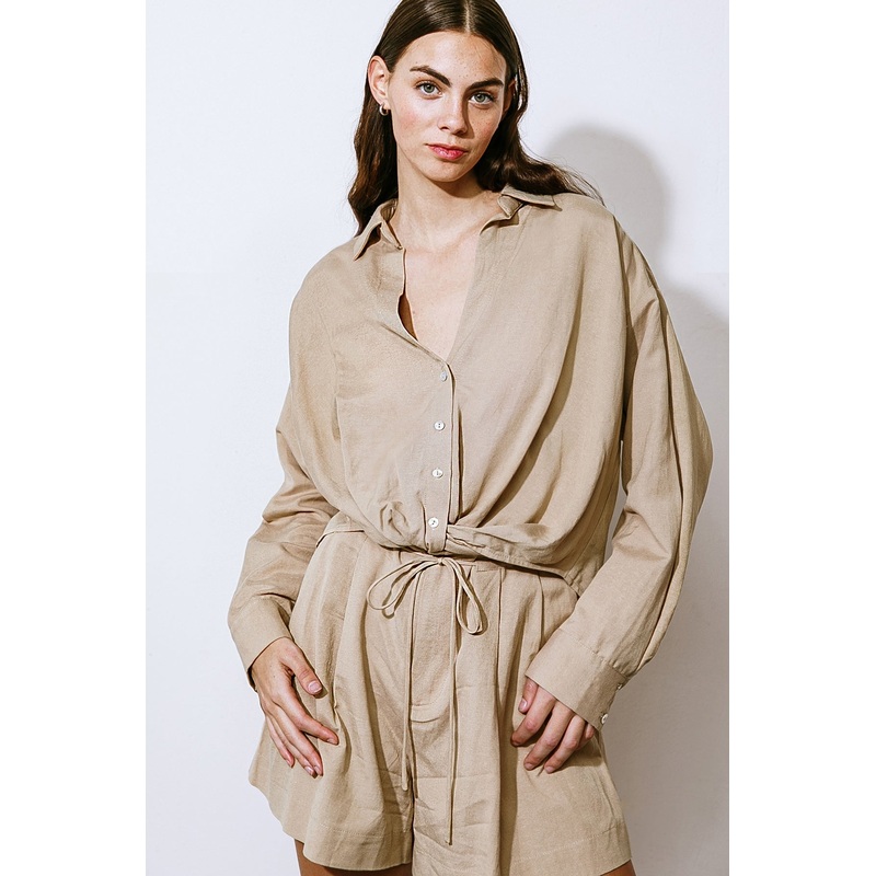 BETTER TO BE SWEET WOVEN TOP|TAN|S|M|L