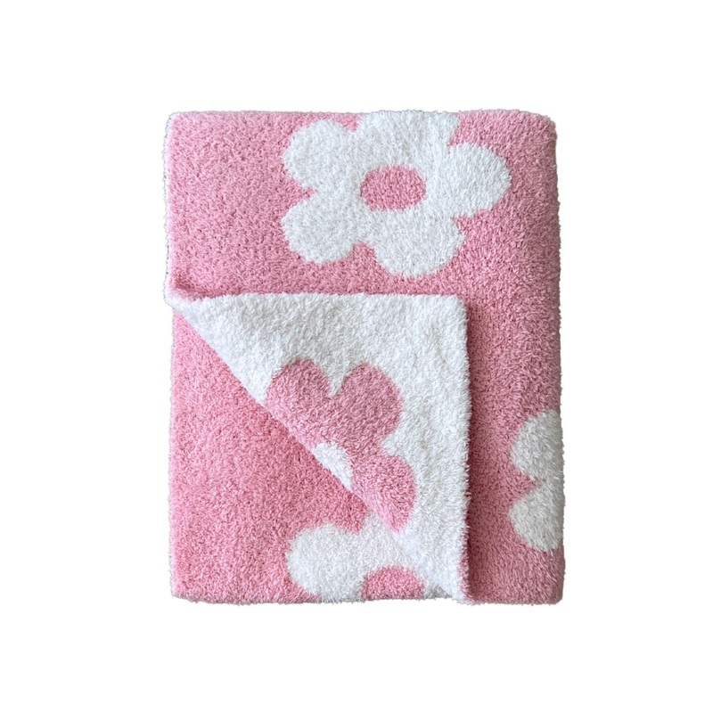 Daisy Fuzzy Blanket | Pink