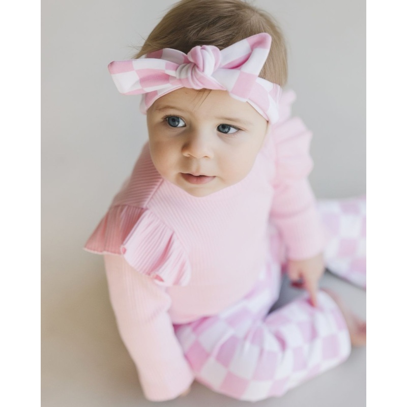 Flutter Sleeve Baby Bodysuit | Pink
