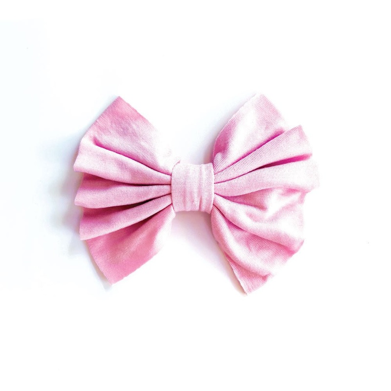 Lillian Pink Bamboo Tied Bow|Clip|Headband