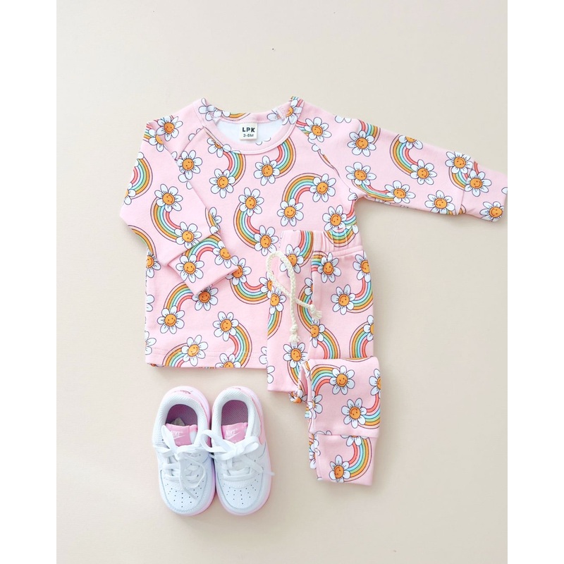 Lounge Set | Retro Rainbow|Newborn|0-3M|3-6M|6-12M|12-18M|18-24M|2T|3T|4T|5T