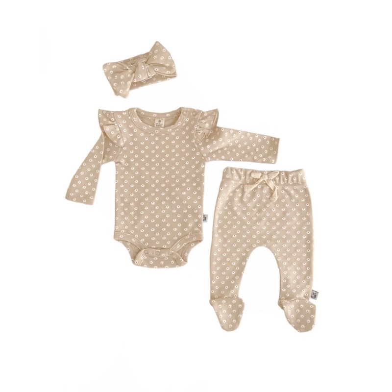 Organic 3 Piece Set | Daisy|Newborn|0-3M|3-6M|6-12M