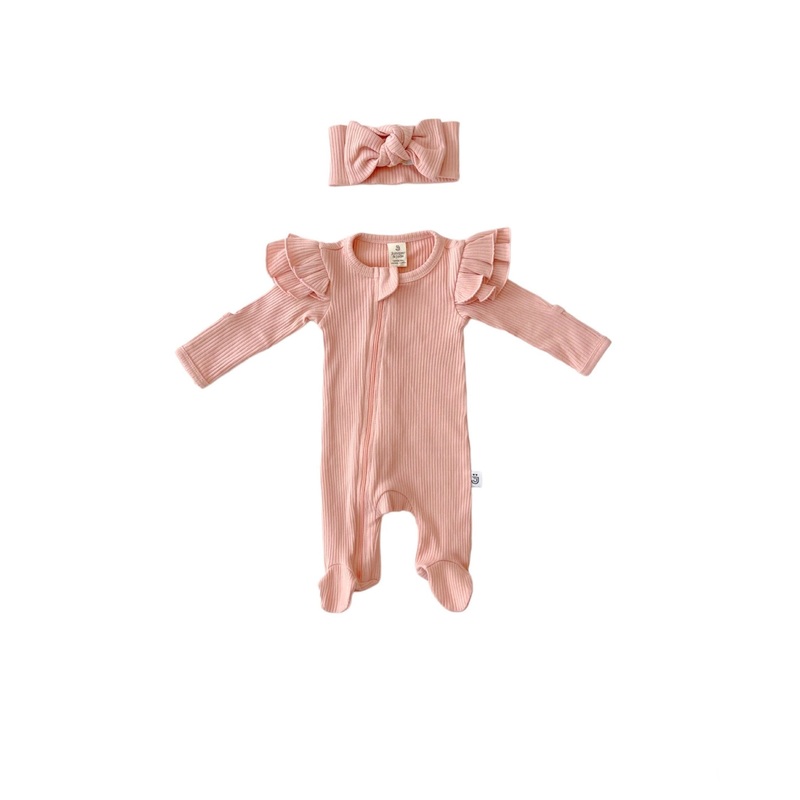 Organic Zip Footie Set | Pink|Newborn|0-3M|3-6M|6-12M