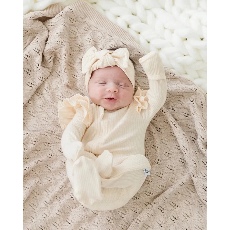 Organic Zip Footie Set | Vanilla