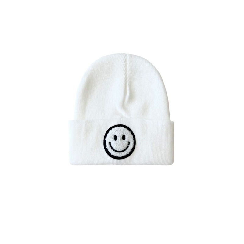 Smiley Beanie | White|Baby|Toddler