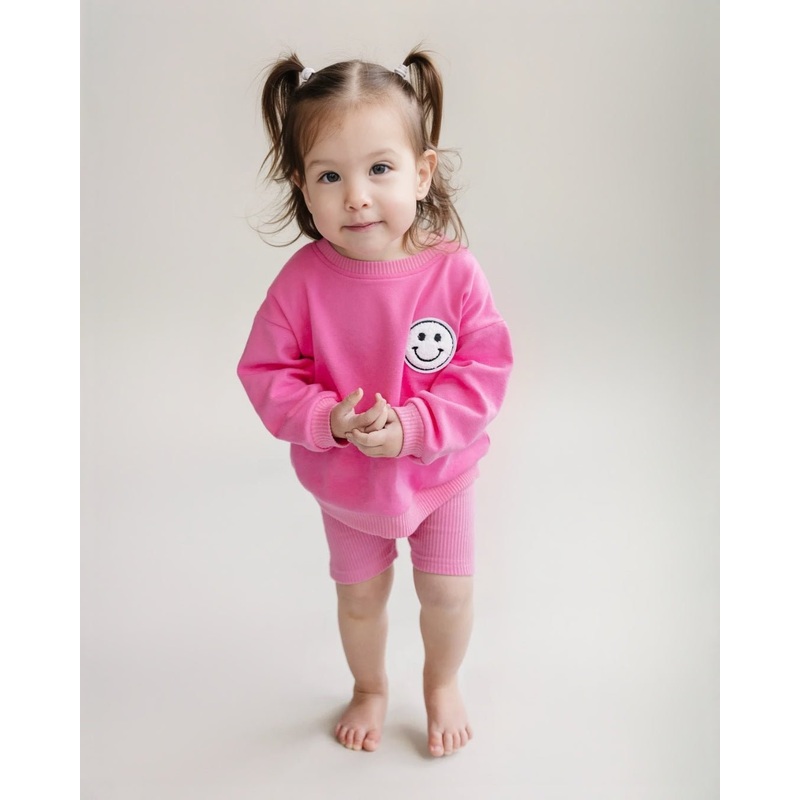 Biker Shorts Set | Pink|0-3M|3-6M|6-12M|12-18M|18-24M|2T|3T|4T|5T|6-7Y|8-9Y