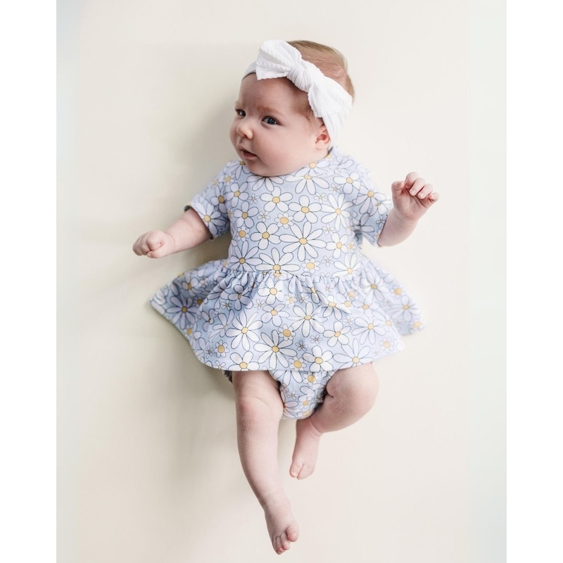 Cotton Peplum Set | Blue Daisy