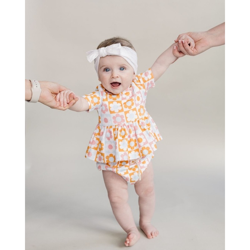 Cotton Peplum Set | Checks & Flowers