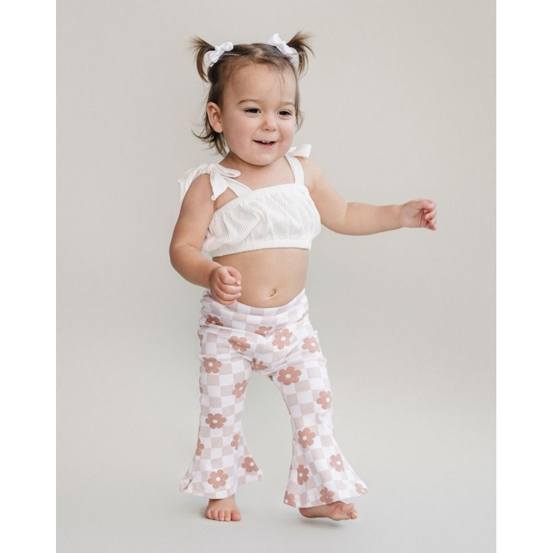 Flare Set | Latte Daisy|0-3M|3-6M|6-12M|12-18M|18-24M|2T|3T|4T|5T|6-7Y|8-9Y